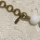 Vintage Monet Glass Bead Necklace White Gold tones Retro — photo 7