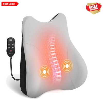 Lumbar Support Pillow for Office Chair, Heated Back Support Pillow with 3 Vib...