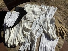 Vintage Mixed Lot of 10 Pairs Ladies Girls Gloves Nylon Cotton Faux Pearl