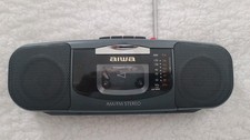 AIWA CS-P5W Portable Mini Boombox Stereo Radio Cassette Recorder WORKS