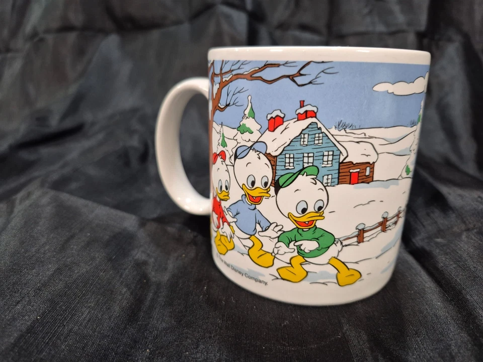 Disney аплодисменты Рождественская кружка кофе/какао кружка Дональд Дейзи утка и дети 1988 - Изображение 3 из 4