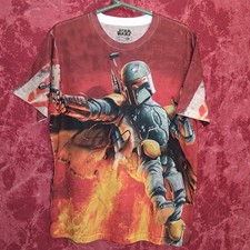 AOP Star Wars Men's Large, Boba Fett, Short Sleeve Shirt, Mad Engine, Pre-Disney