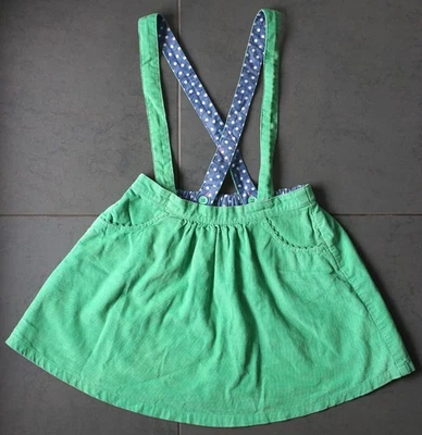 Mini Boden Rock Gr 7-8 Jahre (122) grün Babycord mit Trägern Trägerrock Cordrock - Bild 1 von 4