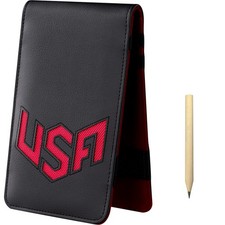 Golf Scorecard Holder  Yardage Book Cover - USA Pattern Leather, Fits Most Back