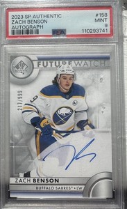 2023-24 SP Authentic Future Watch Auto Zach Benson #158 RC AU /999 PSA 9