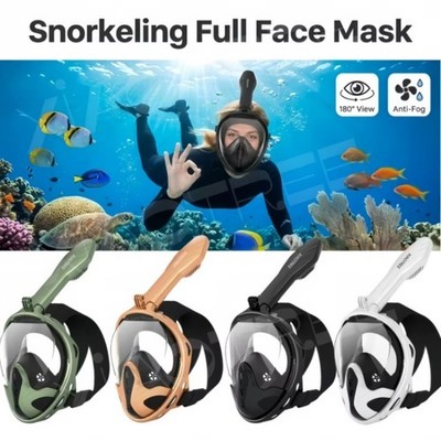 Underwater Diving Anti-Fog Full-Face Snorkeling Mask, Snorkel Breathing Mask New