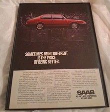 Saab 900 Series Framed Print Ad 1991 8.5x11