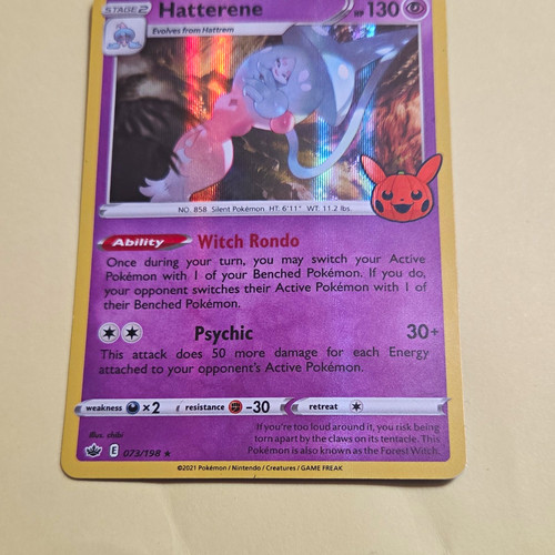 Pokemon TCG Hatterene 073/198 Chilling Reign Reverse Holo 2021 English