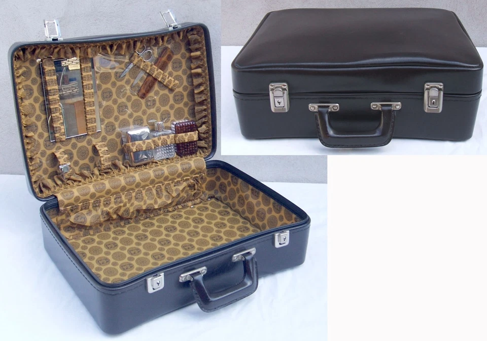 VALISE  TOILETTE - SIMILI CUIR - ANCIEN - VINTAGE - VOYAGE - VAL09 - Photo 1/1