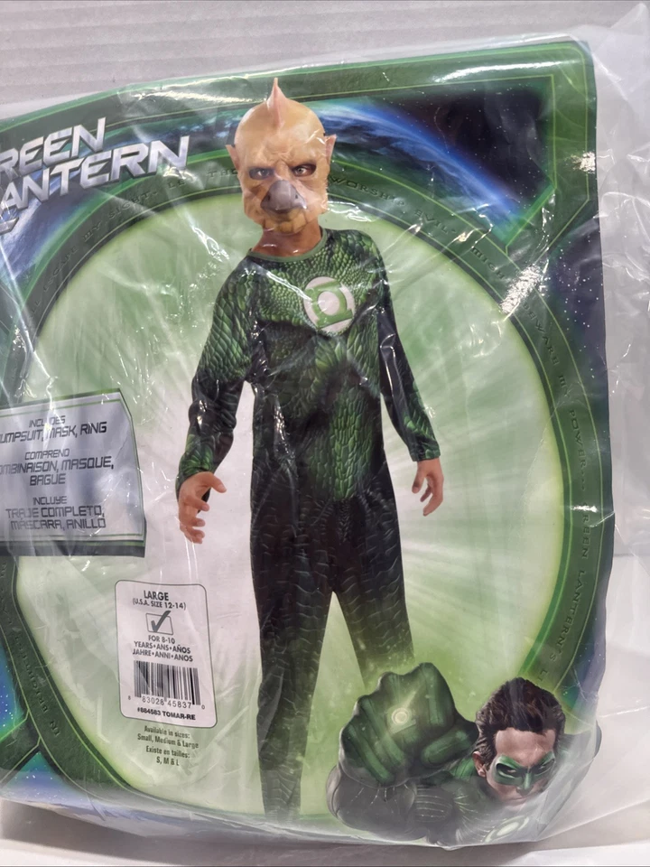 Disfraz para niños Linterna Verde Tomar-Niños Talla Grande 12-14 Disfraz Completo NUEVO Foto 4 de 4