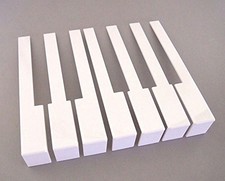 German White Piano Keytops, Full Set of Piano Keytops with Fronts for
