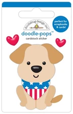 Doodlebug Doodle-Pops 3D Sticker-Patriotic Puppy, Hometown USA