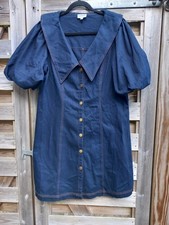 Blue Denim Dress Somerset Alice Temperley Size 14 Short Sleeves Knee Length VGC
