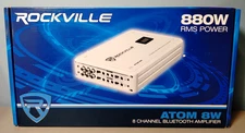 New Rockville ATOM 8W 8 Channel 3500 Watt Marine/Boat Amplifier Amp w/Bluetooth