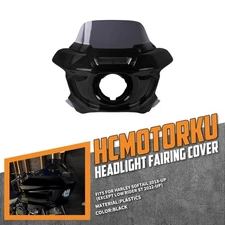 Headlight Fairing w/ Windshield Black For Harley Softail Street Bob FXBB 2018-up