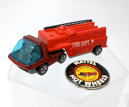 Vintage Hot Wheels Redline 1969 RED FIRE TRUCK HEAVYWEIGHTS  w/ Button