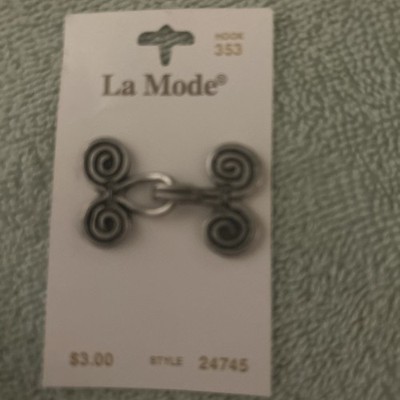 LAMODE ANTIQUE SILVER CLOAK CLASP - SWIRL - SEW ON - STYLE 24745