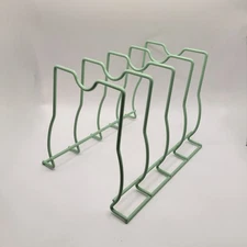 Vintage Seafoam Green Coated Dish Rack 4 Plate