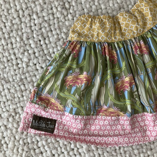 Matilda Jane Girls Skirt 4 Floral Patchwork Boho Cottagecore Twirl Spring Tiered - Picture 7 of 11