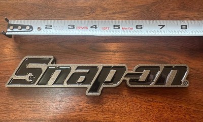 BLACK GRAY SNAP ON  BADGE LOGO EMBLEM 8  LENGTH - PREMIUM METAL VERSION