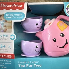 Fisher-Price Laugh  Learn Tea For Two Set FWP38 Pink Teapot Purple Cups Ages 6  