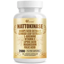 Nattokinase Supplement 2000 FU - Advanced Systemic Enzyme Complex - Circulatory