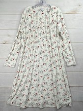 Secret Treasures Nightgown XL 16/18 Cardinals Lace Plush Fleece Buttons L/S