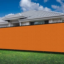 7ft Orange Privacy Fence Screen with Grommets UV Proof for Outdoor Backyard Deck
