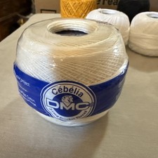 Lot 1 DMC CEBELIA 1 SIZE 30 CROCHET WHITE 50g 3 Cord