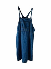 VTG 90s Cottage Pinafore Dress Womens Medium Denim Jean Overall Apron Dress USA