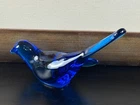 Vintage Fenton Cobalt Blue Bird of Happiness Long Tail  Songbird