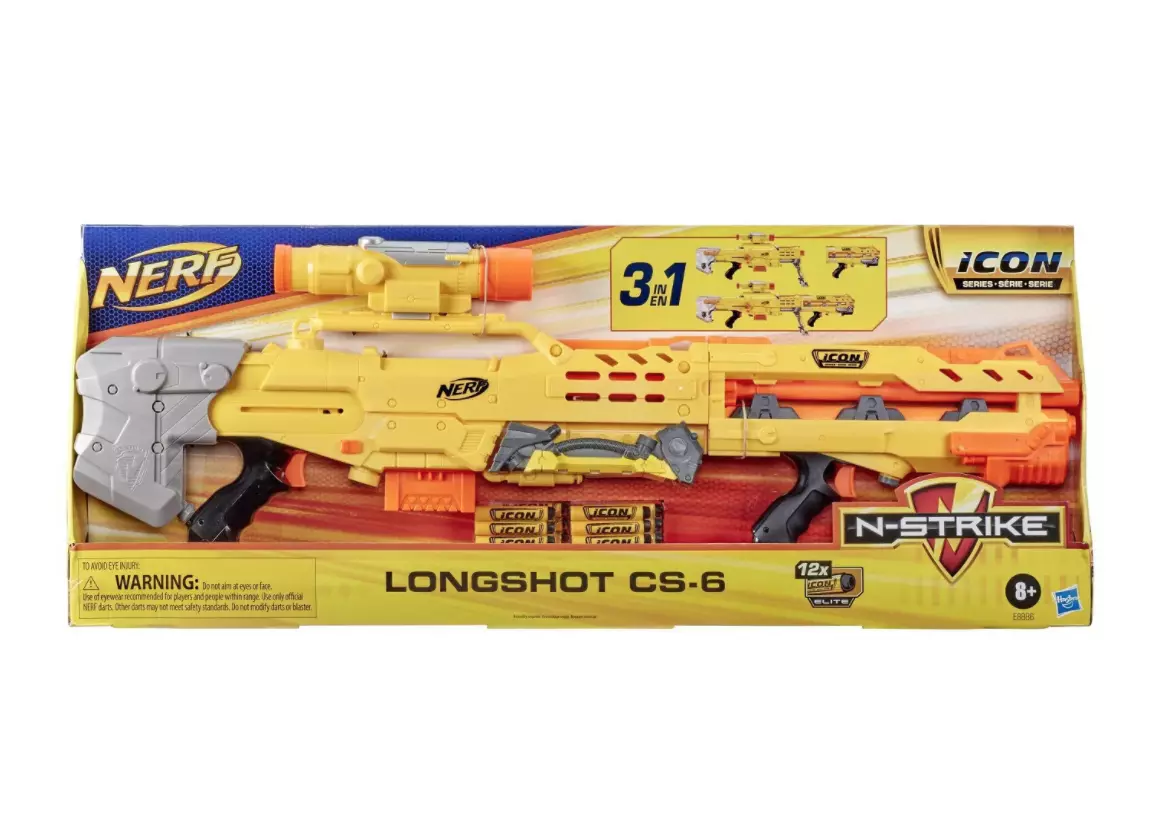 Nerf N-Strike Icon Series 3 in 1 Sniper Longshot CS-6 Toy Blaster - Brand  New