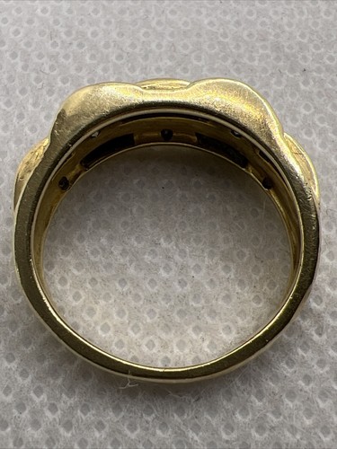 ELEGANTE Anello Donna Oro Giallo Solido 14K Pietre Preziose & Diamanti 4,1gr. - Foto 5 di 12