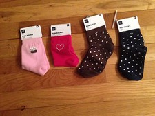 4 PAIRS OF GAP GIRL'S ANKLE FUN SOCKS ORG. 19.00 SIZE MEDIUM BNWT