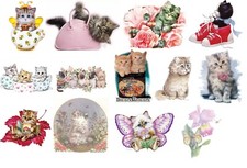 Cat Kittens HEAT PRESS TRANSFER for Application on T Shirt Hoodie Fabric etc