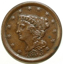 1853 Braided Hair Half Cent ☆☆ Great For Sets ☆☆ 216