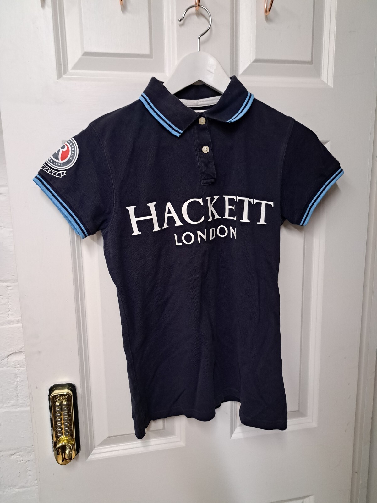 Polo bambino Hackett media blu navy manica corta cotone London Savile Fila
