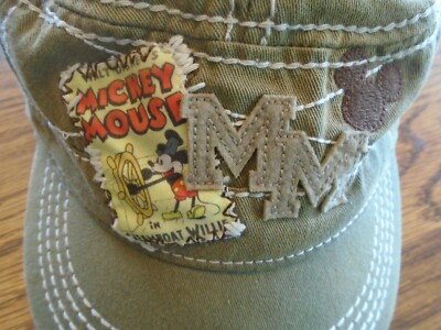 Disney Parks Mickey Mouse Cap Steamboat Willie Military  display picture 3