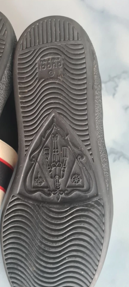 Gucci Ace Stripe Black 523469 US 10.5 Men's 03P Genuine Like New GUCCI SHOES - image 3 of 4