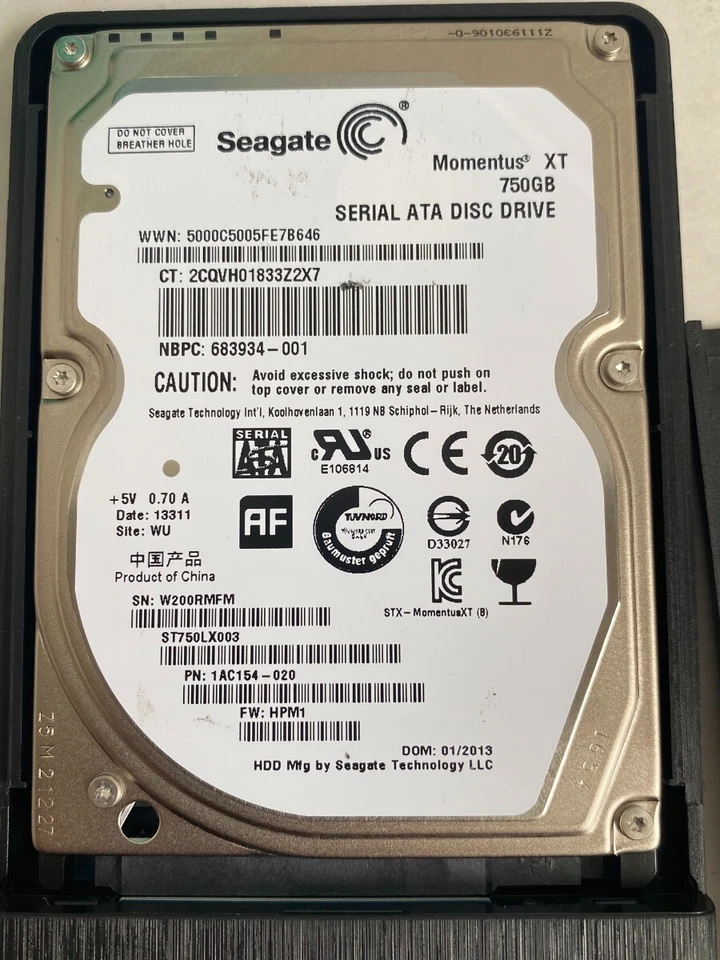 Seagate Momentus XT 750GB Serial ATA Hybrid ST750LX003 w/Orico Enclosure USB 3.0 - Image 2 of 3