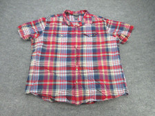 Eddie Bauer Shirt Mens 2XL Multicolor Plaid Short Sleeve Button Up Adult XXL
