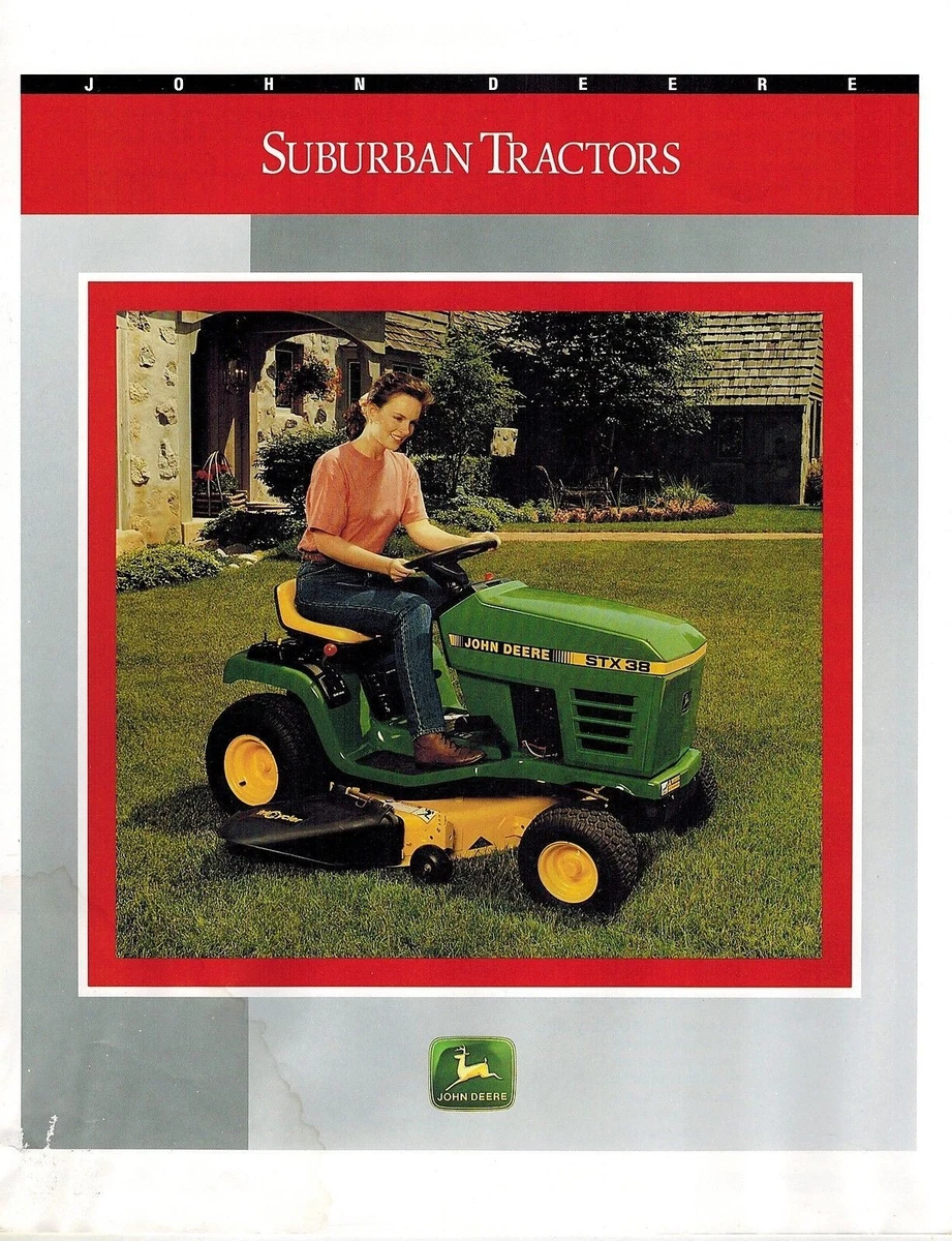 JOHN DEERE STX38 SUBURBAN LAWN TRACTORS SPECIFICATIONS BROCHURE DKA60 92 12
