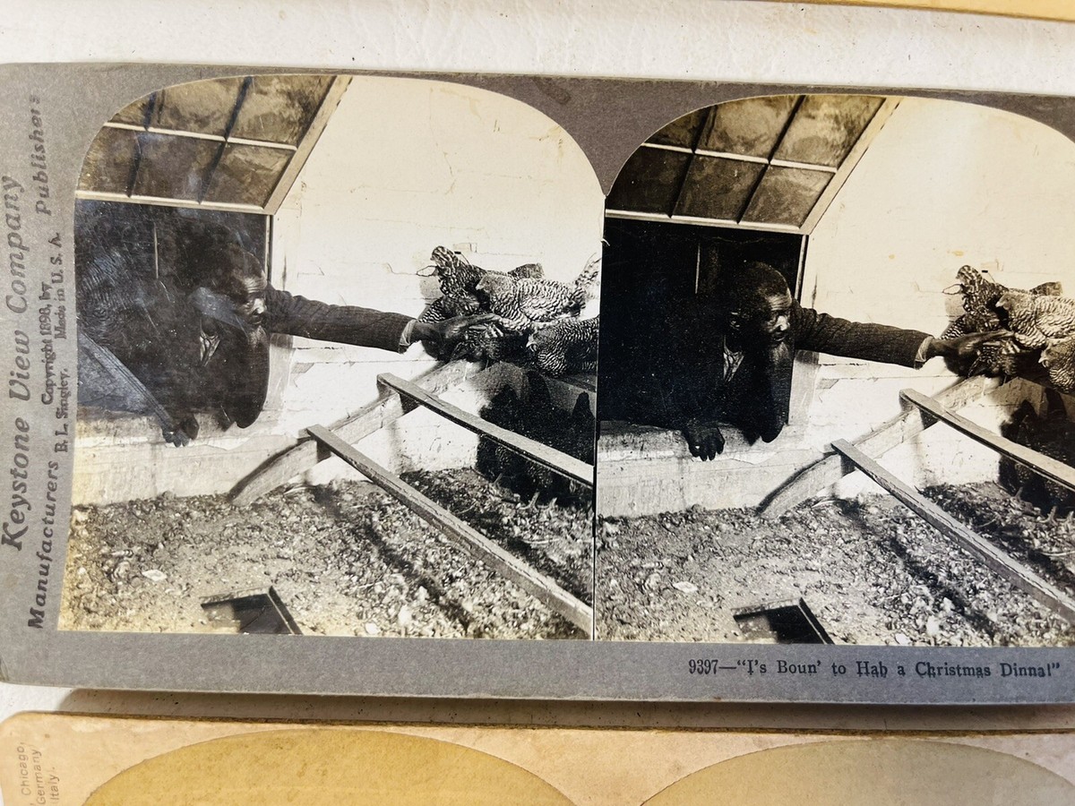 lots of seven antique African-American black americana stereo view