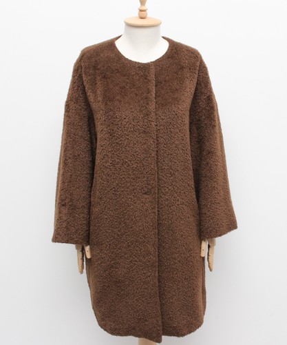 Women's MAX MARA Alpaca Wool Long Coat Overcoat Oversized RARE Brown US10 UK12 M - Picture 3 of 12