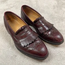Johnston & Murphy Aristocraft Shoes Men's 9.5 Cordovan Brogue Kiltie Loafers USA