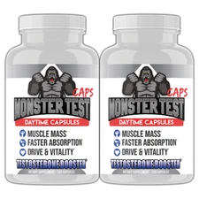 #1 Test Booster Monster Test Caps Male Drive Men's Capsule Pills 120ct, 2pk