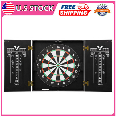 Wood Dart Board Cabinet Professional Bristle Dartboard Game Home Indoor Outdoor