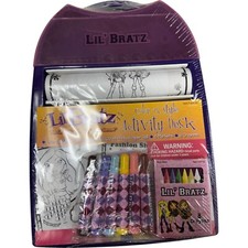MGA Lil Bratz Color n Style Activity Desk Printed Paper Doll Crayons Markers Set