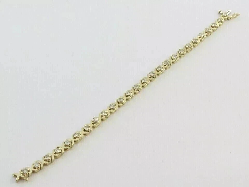 Damen XOXO Tennis Armband in 14K Gelbgold vergoldet 9Ct Lab Created Diamant - Bild 3 von 4