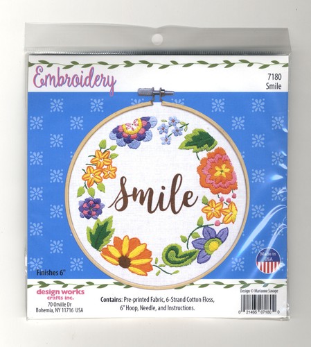 Kit de bordado ~ Design Works Smile con aro de madera de 6" #DW7180 - Imagen 2 de 3